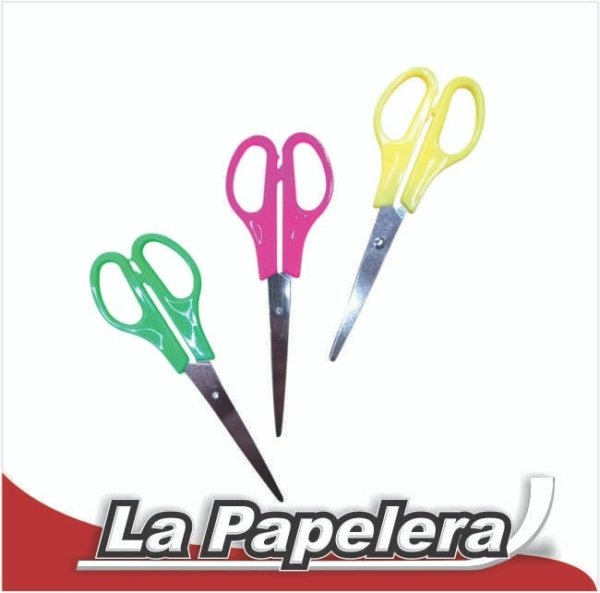 TIJERA 16CM ESCOLAR LIVIANA COLORES SURTIDOS (6640)
