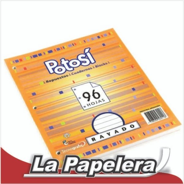 REPUESTO 3 PERF. POTOSI RAYADO X 96 HOJAS (6654)