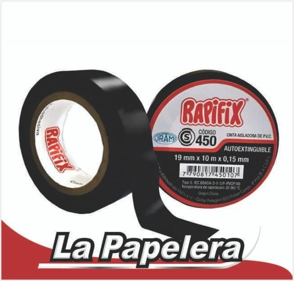 CINTA AISLADORA PVC NEGRA RAPIFIX (6678)