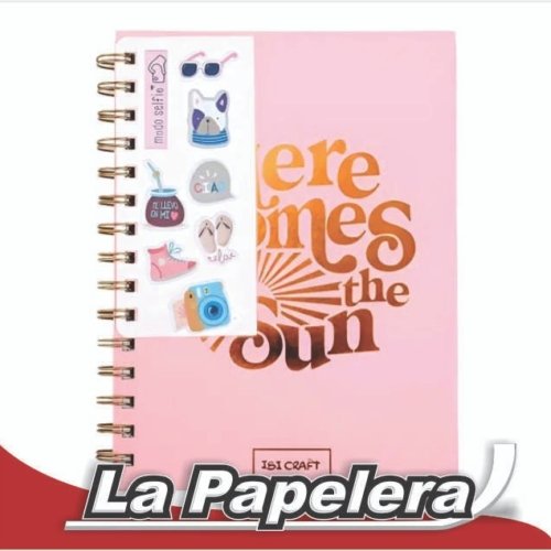 CUADERNO 14X20 80H IBICRAFT SPIRIT RAYADO STICKERS (6735)