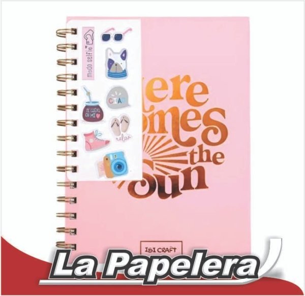 CUADERNO 14X20 80H IBICRAFT SPIRIT RAYADO STICKERS (6735)