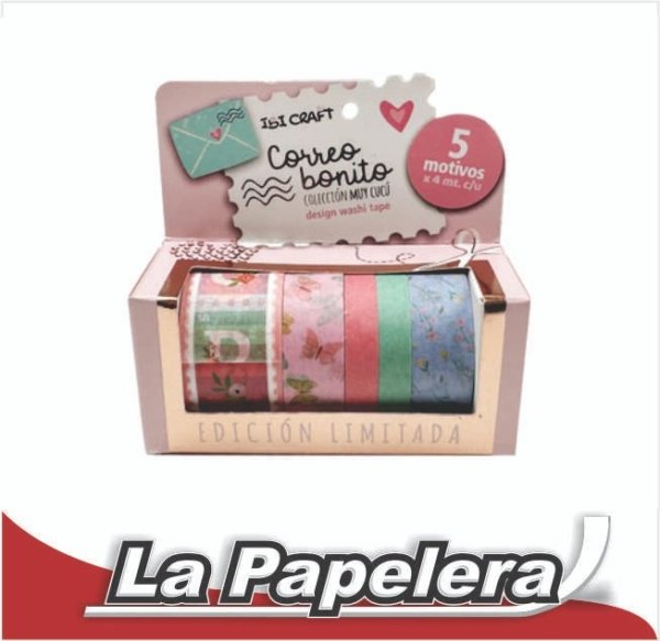 CINTA WASHI TAPE BOX 5 ROLLOS DE 4MTS COLECCION TRAVEL (6740)