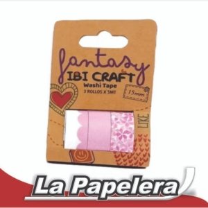 CINTA WASHI TAPE DISPLAY 3 ROLLOS DE 5MTS "PINK" (6742)