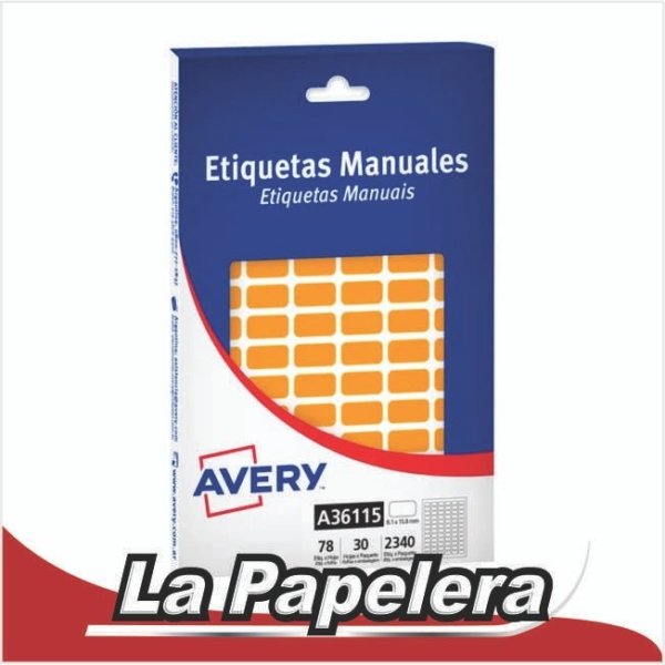 ETIQUETAS AVERY 8 1 X 15 8 MM A36115 NARANJA FLUO (6764)