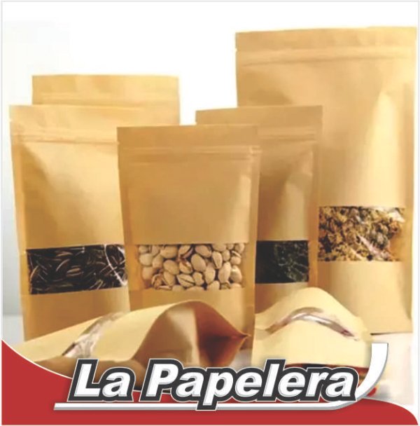 BOLSA DOYPACK KFRAT C/VENTANA 16X24 750ML 72MIC + 50GRS (5436)