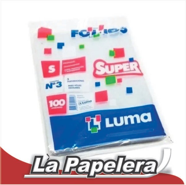 FOLIOS LUMA 3 PERFORACIONES SUPER X 100 (5097)