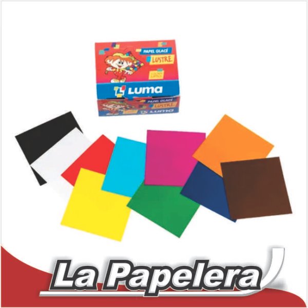 PAPEL GLACE 10X10 LUSTRE 10 HOJAS COLORES LUMA (6380)